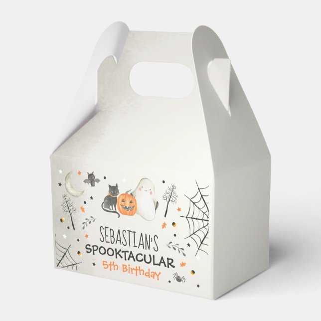 Cute Halloween Ghost Spooktacular Birthday Decor  Favour Box (Front Side)