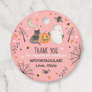 Cute Halloween Ghost Spooktacular Birthday Decor Favour Tags