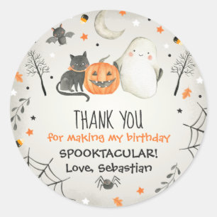 Cute Halloween Ghost Spooktacular Birthday Favour Classic Round Sticker