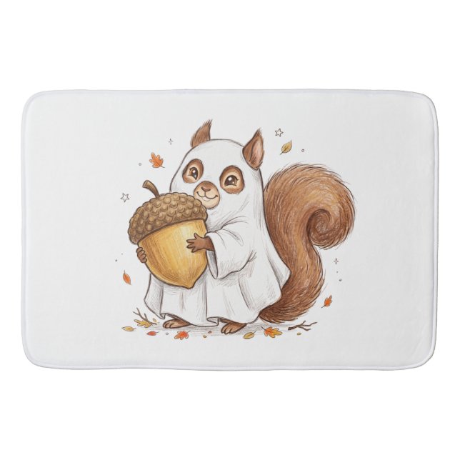 Cute Halloween Ghost Squirrel Custom Favour Classi Bath Mat (Front)