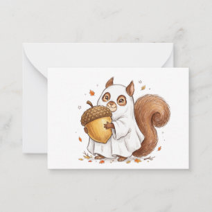 Cute Halloween Ghost Squirrel Custom Favour Classi Card