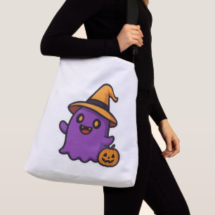 Cute Halloween Ghost Sticker Crossbody Bag