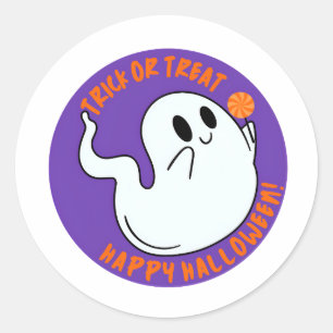 Cute Halloween Ghost Sticker – Trick or Treat Kawa