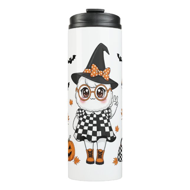 Cute Halloween Ghost Thermal Tumbler (Front)