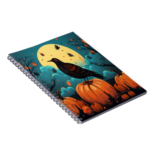 Cute Halloween Ghost Trick-or-Treat Brown Bag Notebook (Right Side)