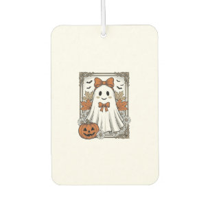 Cute Halloween Ghost Vintage Engraving Shirt Desig Car Air Freshener