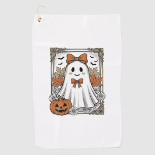 Cute Halloween Ghost Vintage Engraving Shirt Desig Golf Towel