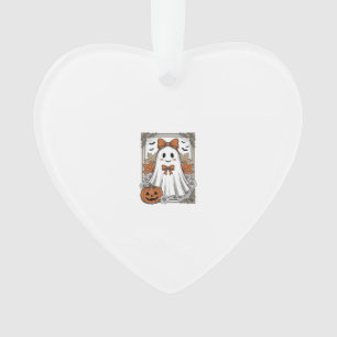 Cute Halloween Ghost Vintage Engraving Shirt Desig Ornament