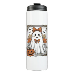 Cute Halloween Ghost Vintage Engraving Shirt Desig Thermal Tumbler