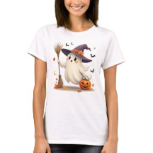 Cute Halloween Ghost Witch T-Shirt