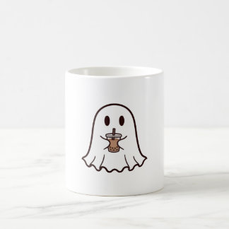 Cute Halloween Ghost With Boba Coffee Mug