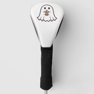 Cute Halloween Ghost With Boba Golf Head Cover