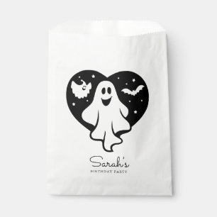Cute Halloween Ghost With Heart And Bat Favour Bags