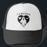 Cute Halloween Ghost With Heart And Bat Trucker Hat<br><div class="desc">Cute Halloween Ghost With Heart And Bat Trucker Hat</div>