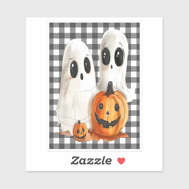 Cute Halloween ghosts and jack-o-lantern (Sheet)