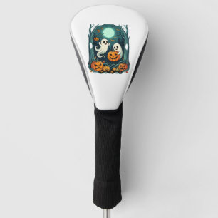 Cute Halloween Ghosts and Jack O Lantern Forest (2 Golf Head Cover