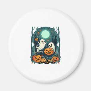 Cute Halloween Ghosts and Jack O Lantern Forest (2 Magnet