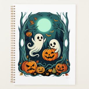 Cute Halloween Ghosts and Jack O Lantern Forest (2 Planner