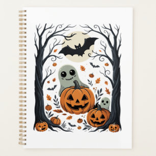 Cute Halloween Ghosts and Jack O Lantern Forest Planner