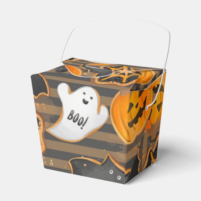 CUTE HALLOWEEN GHOSTS BATS SPIDER WEBS PUMPKINS FAVOUR BOX (Front Side)
