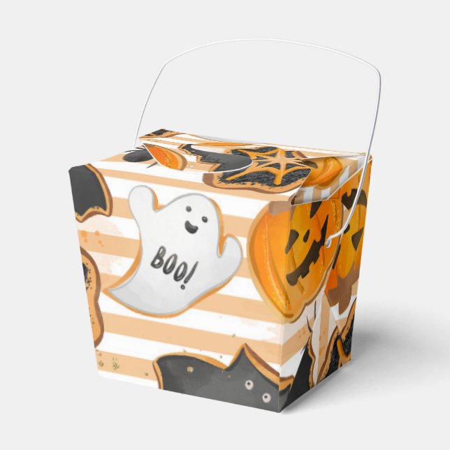 CUTE HALLOWEEN GHOSTS BATS SPIDER WEBS PUMPKINS FAVOUR BOX (Front Side)