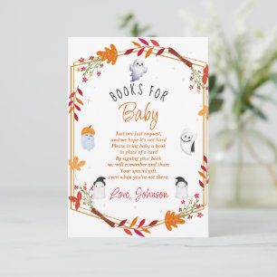 Cute Halloween Ghosts books for baby shower Enclosure Card