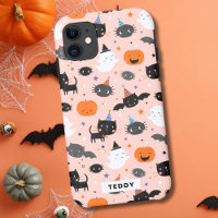 Cute Halloween Ghosts, Cats, Bats and Pumpkins