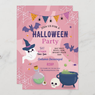 Cute Halloween Ghosts Party Pumpkins Invite