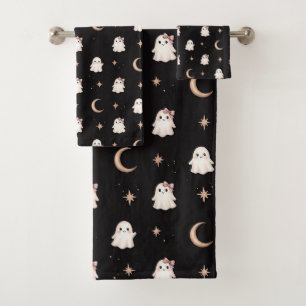 Cute Halloween Ghosts Pattern Bath Towel Set