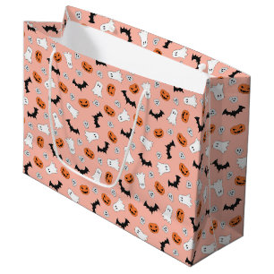 Cute Halloween Ghosts, Pumpkins, Bats  Large Gift Bag