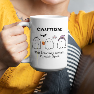 Cute Halloween Ghosts Spider Pumpkin Spice Custom Two-Tone Coffee Mug