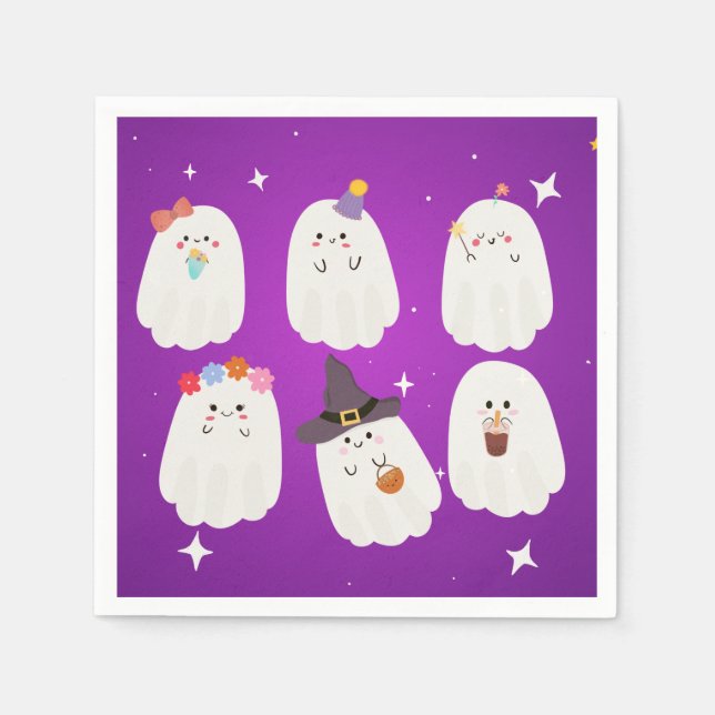 Cute halloween ghosts spooky napkins (Front)