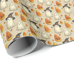 Cute Halloween Ghosts Wrapping Paper