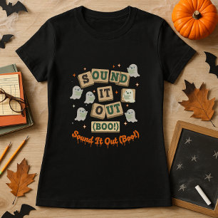 Cute Halloween Gift for Phonics Teachers & Readers T-Shirt