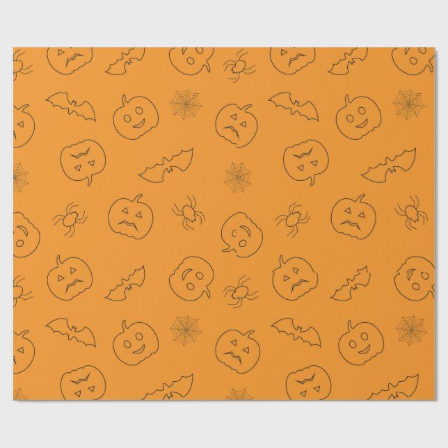 Cute Halloween gift wrapping paper  (Flat)