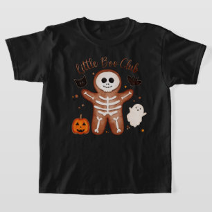 Cute Halloween Gingerbread Skeleton Little Boo T-Shirt