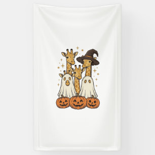Cute Halloween Giraffe Ghost Pumpkin Shirt Design_ Banner