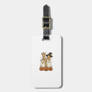 Cute Halloween Giraffe Ghost Pumpkin Shirt Design_ Luggage Tag