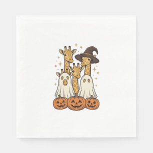 Cute Halloween Giraffe Ghost Pumpkin Shirt Design_ Napkin