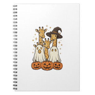 Cute Halloween Giraffe Ghost Pumpkin Shirt Design_ Notebook