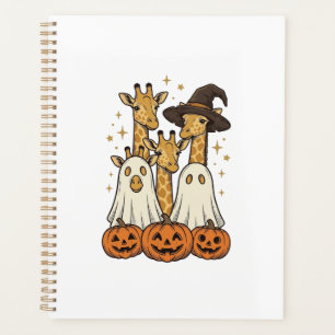 Cute Halloween Giraffe Ghost Pumpkin Shirt Design_ Planner