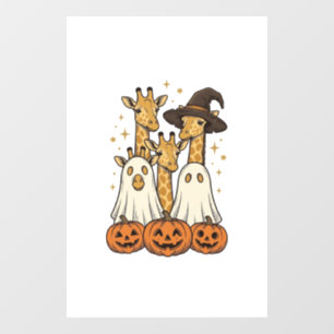 Cute Halloween Giraffe Ghost Pumpkin Shirt Design_ Window Cling