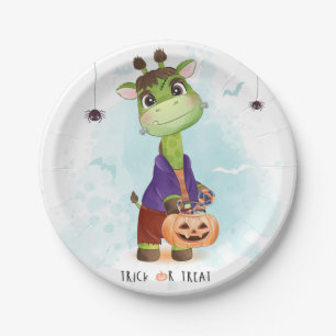 Cute Halloween Giraffe Paper Plate