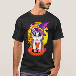 Cute Halloween Girls Kids Witchy Unicorn Hallowee T-Shirt