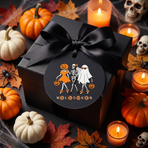 Cute Halloween Girls Skeleton Ghost Pumpkin Favour Tags
