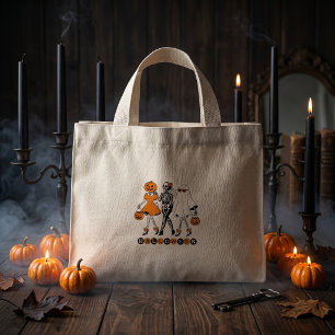 Cute Halloween Girls Skeleton Ghost Pumpkin Mini Tote Bag