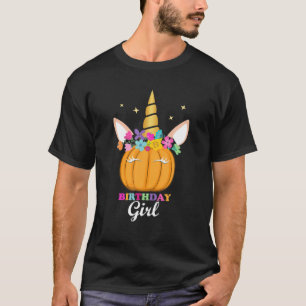 Cute Halloween Girls Women Pumpkin Unicorn Hallowe T-Shirt