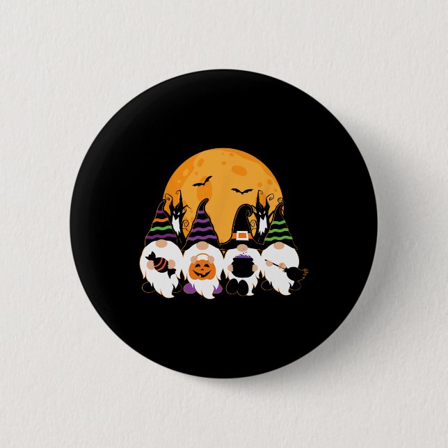 Cute Halloween Gnome Spooky Gardening Trick Or Tre 6 Cm Round Badge (Front)