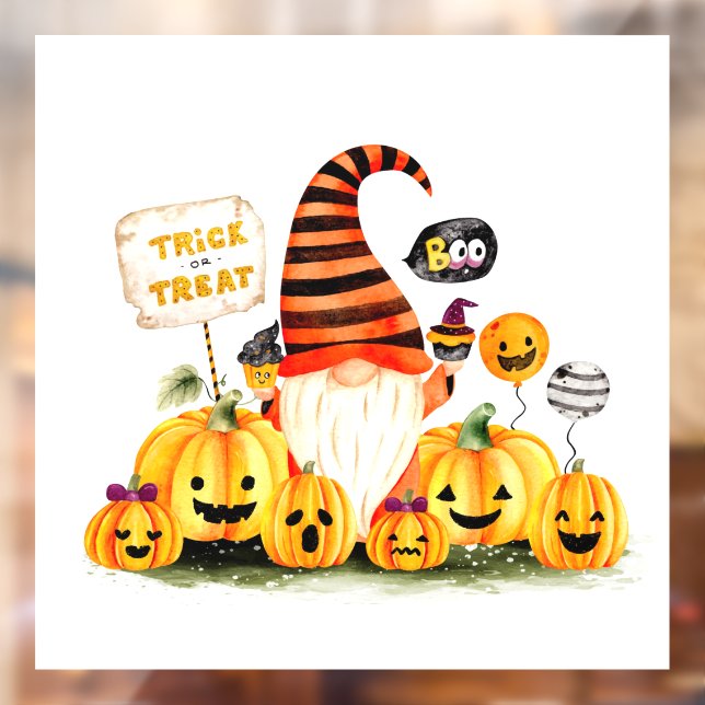 Cute Halloween Gnome Window Cling (Sheet 2)