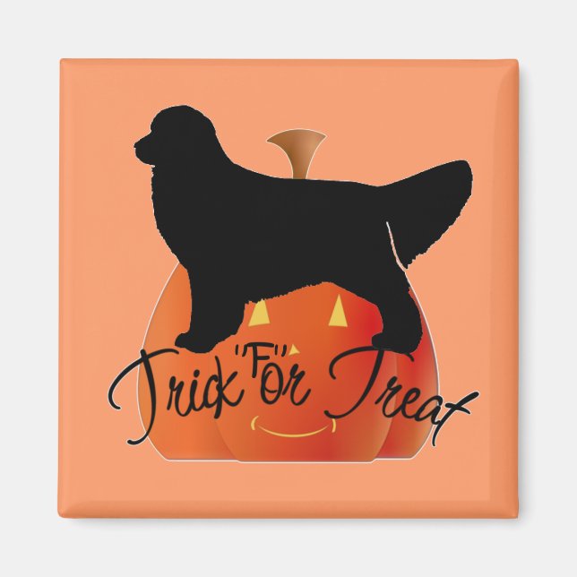 Cute Halloween Golden Retriever Items Magnet (Front)